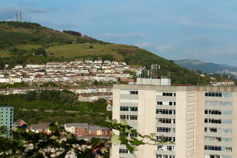 Vista panoramica di Swansea, Galles Regno Unito fotografie stock Vista panoramica di Swansea, Galles Regno Unito fotografie stock