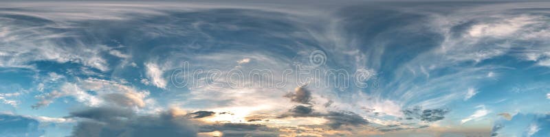 Vista panorÃ¡mica de Ã¡ngulo de 360 grados con cenit y hermosas nubes para grÃ¡ficos 3d como cÃºpula de cielo