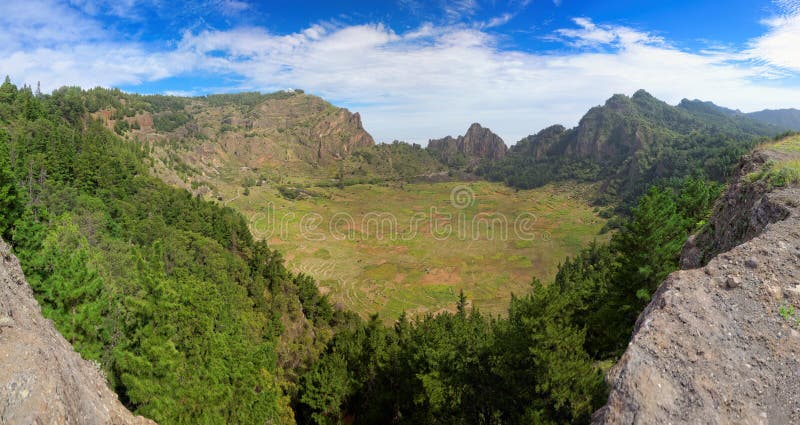 Panoramic view of extinct vulcanic crater on island of Santo Antao, Cape Verde (Cabo Verde), Africa. Panoramic view of extinct vulcanic crater on island of Santo Antao, Cape Verde (Cabo Verde), Africa
