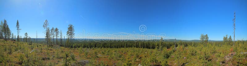 Vista panorâmica de Granberget em Vasterbotten na Suécia fotografia de stock Vista panorâmica de Granberget em Vasterbotten na Suécia fotografia de stock