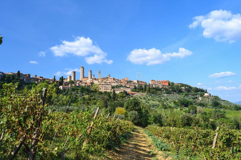 Vista panorâmica em San Gimignano, Toscânia, Itália
