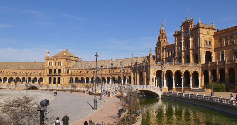 Vista panorâmica 4k spain da luz do sol de espana da plaza