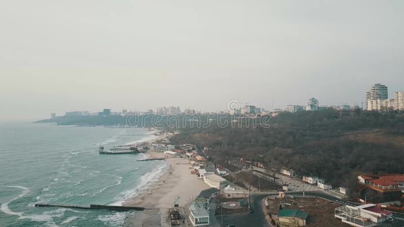 Vista a? rea do porto de Odesa filme