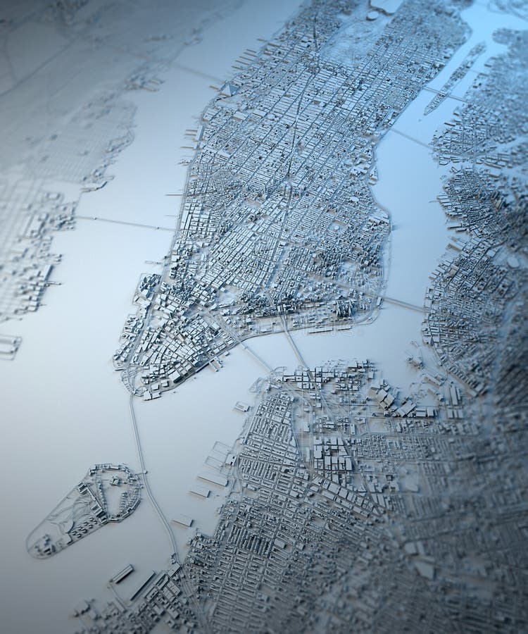 Vista satellite della mappa di New York City illustrazione di stock Vista satellite della mappa di New York City illustrazione di stock