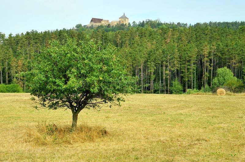 Vista sobre o castelo de TocnÃk, República Checa imagens de stock Vista sobre o castelo de TocnÃk, República Checa imagens de stock