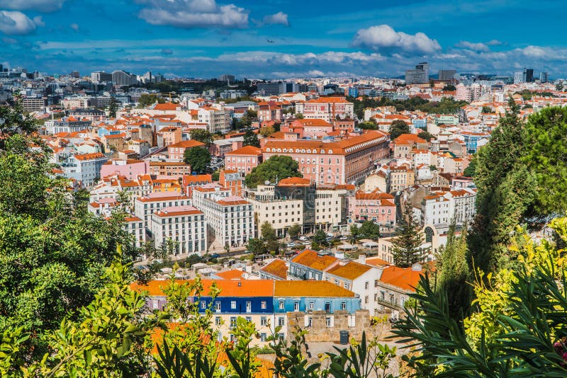 Vista Superior De Lisboa Com Céu Azul 3 Imagem de Stock ...