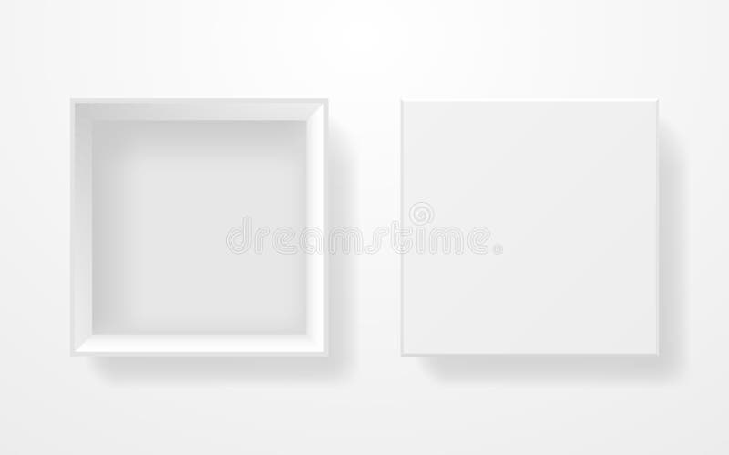 Blanco Aislado Fotografía De Abrir La Caja De Cartón Sobre Fondo
