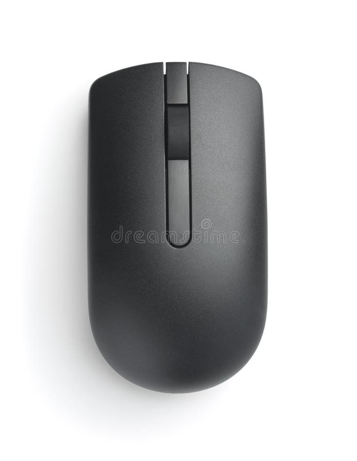 Vista superior do mouse preto do computador sem fio foto de stock royalty free