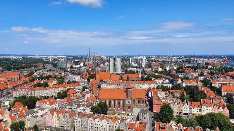 Vista superior em Gdansk, Polônia imagens de stock royalty free Vista superior em Gdansk, Polônia imagens de stock royalty free