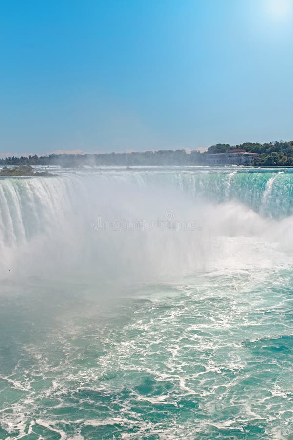 Vista superiore aerea del paesaggio del cascate del Niagara fra gli Stati Uniti d'America ed il Canada fotografia stock Vista superiore aerea del paesaggio del cascate del Niagara fra gli Stati Uniti d'America ed il Canada fotografia stock