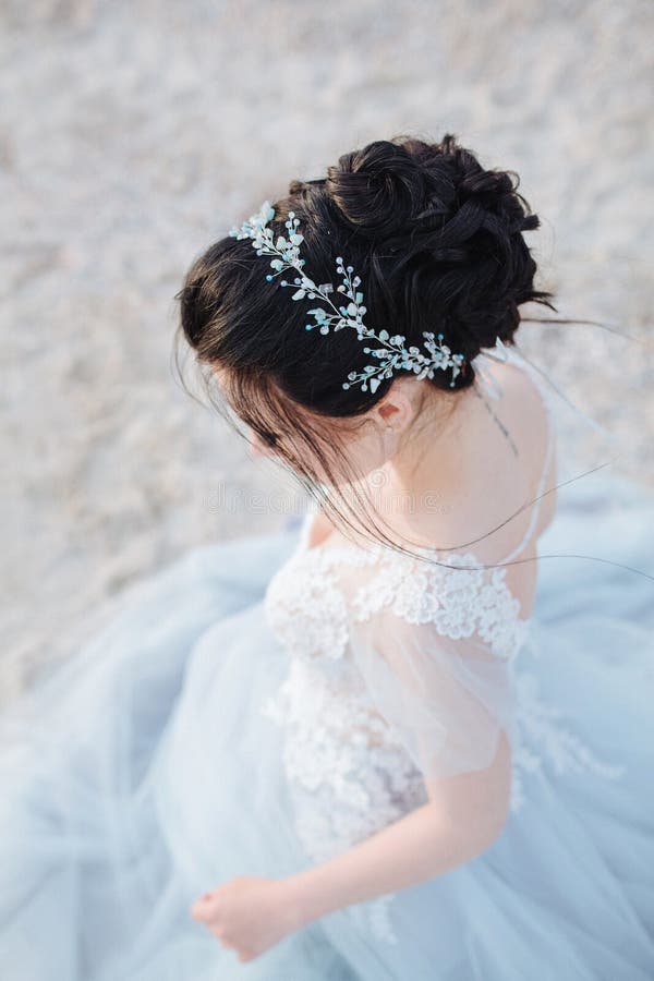 Vista superiore dell'acconciatura della sposa fotografia stock Vista superiore dell'acconciatura della sposa fotografia stock