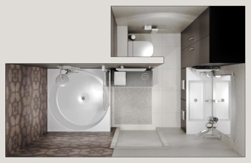 Vista superiore della stanza da bagno royalty illustrazione gratis Vista superiore della stanza da bagno royalty illustrazione gratis