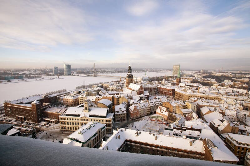 Vista superiore di vecchia Riga fotografie stock Vista superiore di vecchia Riga fotografie stock