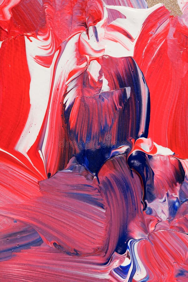 Vista vicina della tela paintstrokese bianca viva di rosso blu royalty illustrazione gratis