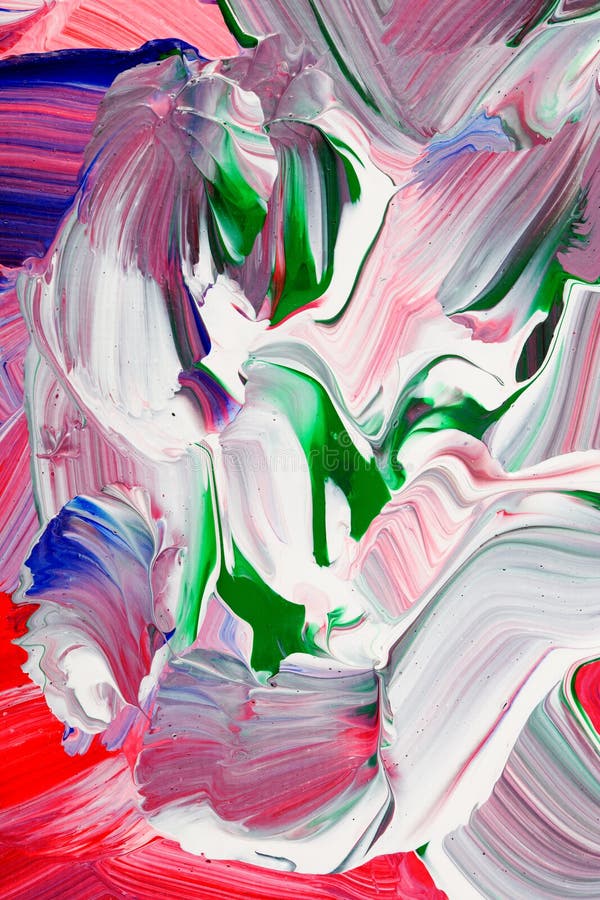 Vista vicina della tela paintstrokese bianca viva di rosso blu illustrazione vettoriale