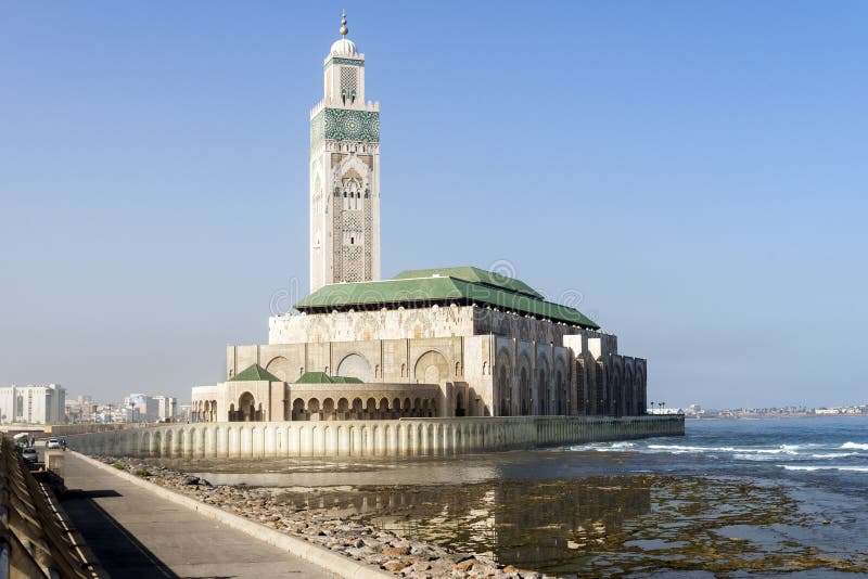 Viste panoramiche della moschea di Hassan II a Casablanca, Marocco