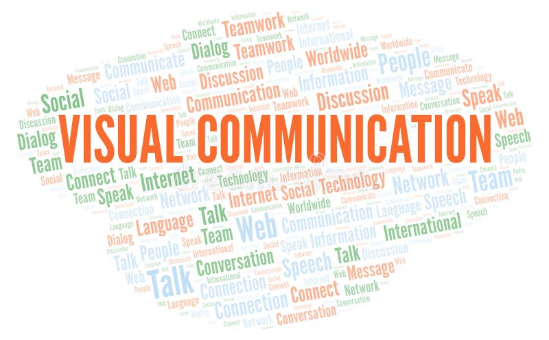 Visual Communication word cloud. Wordcloud made with text only royalty free illustration