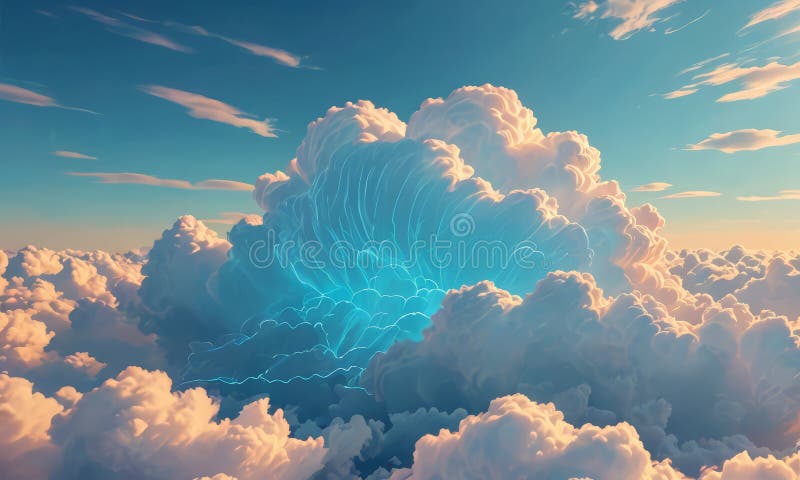Large Cloud with Lightning Coming Out it Stock Illustration ...