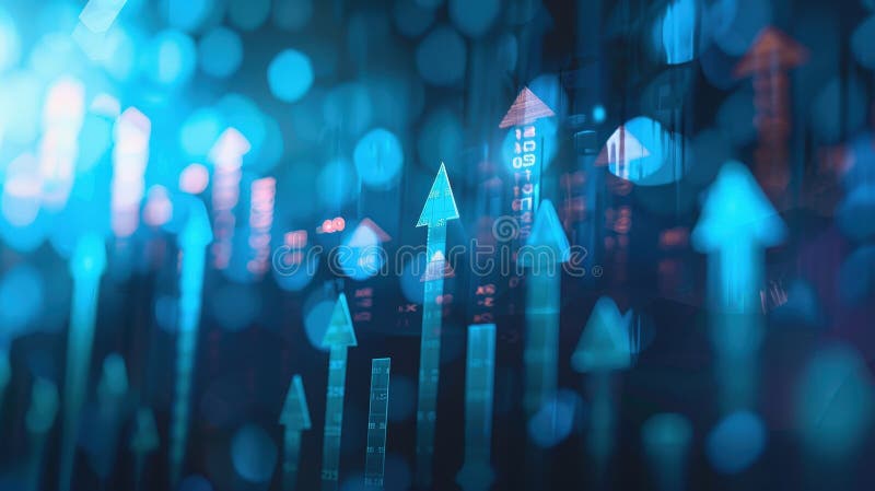 Dynamic Stock Market Growth Indicators with Vibrant Blue Hues and ...