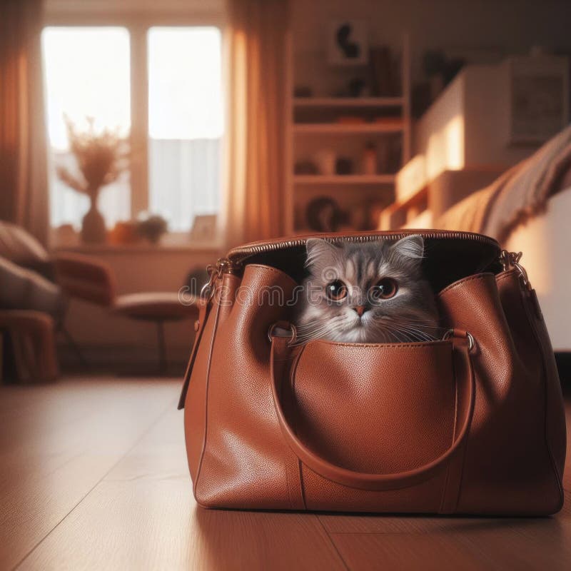 Visualisation of the Expression "Letting the Cat Out of the Bag". Stock Illustration