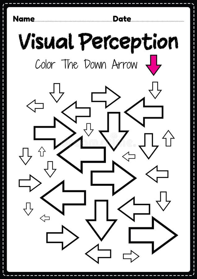 Visual perceptual activities skills of occupation therapy arrow recognition for preschool and kindergarten kids