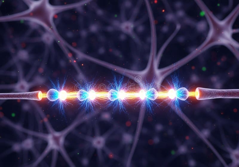 Visual representation of neurons with axon stock illustration