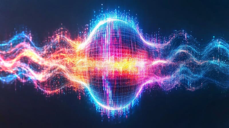 Visual representation of sound waves demonstrating creativity with vibrant colors and patterns royalty free stock photos