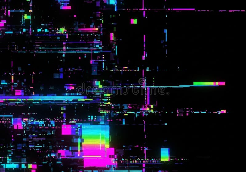 Visual representation of technology interference or cybernetic stock illustration