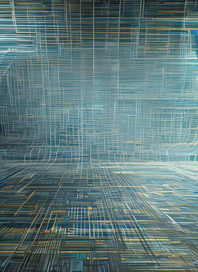 Visualisation of a technical grid stock illustration