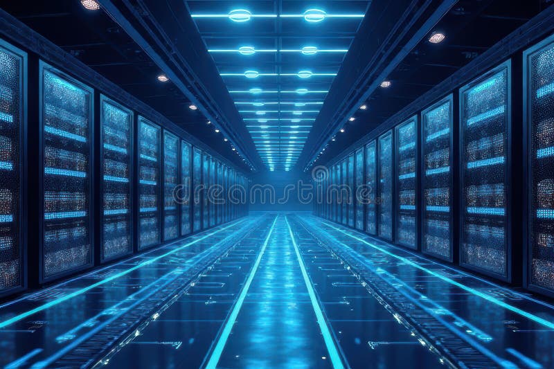 Visualisera framtida Web3-infrastruktur via datacenterdesign vektor illustrationer