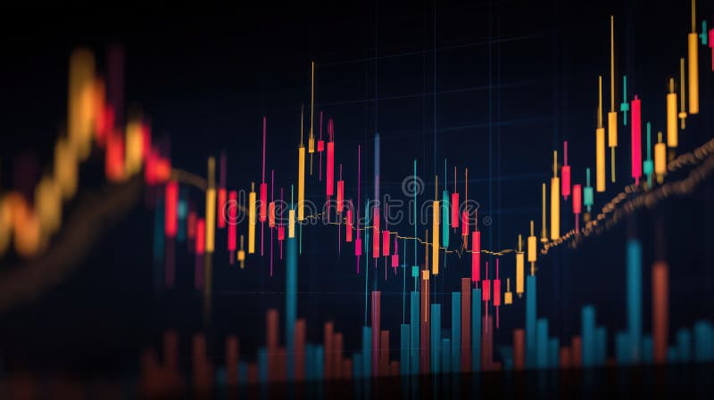 Visualisering av trender på finansmarknaden vektor illustrationer