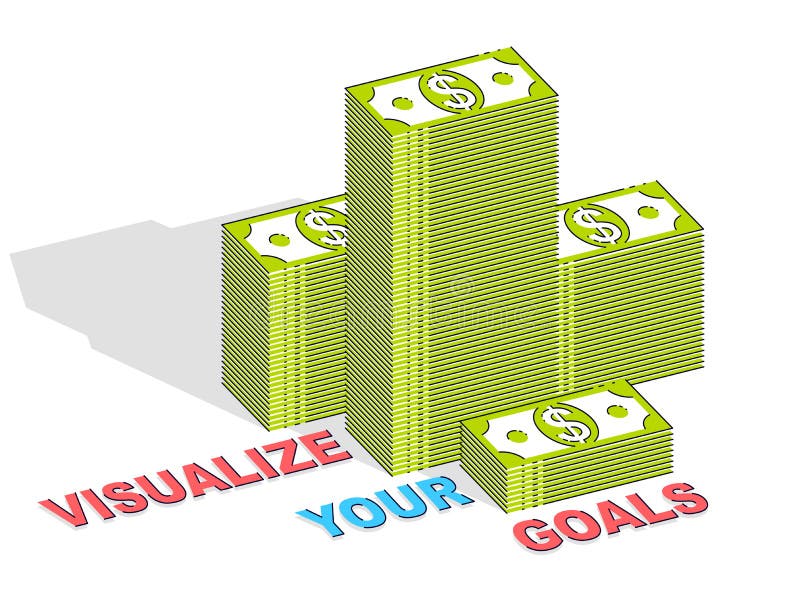 Visualisez votre affiche de motivation d'affaires de buts ou bannière, argent liquide illustration libre de droits Visualisez votre affiche de motivation d'affaires de buts ou bannière, argent liquide illustration libre de droits