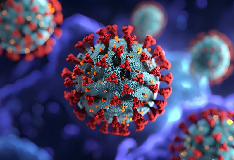 Visualisierung des generischen Virus in dreidimensionaler Darstellung vektor abbildung