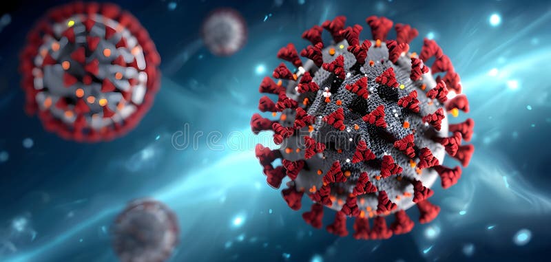 Visualisierung des generischen Virus in dreidimensionaler Darstellung stock abbildung