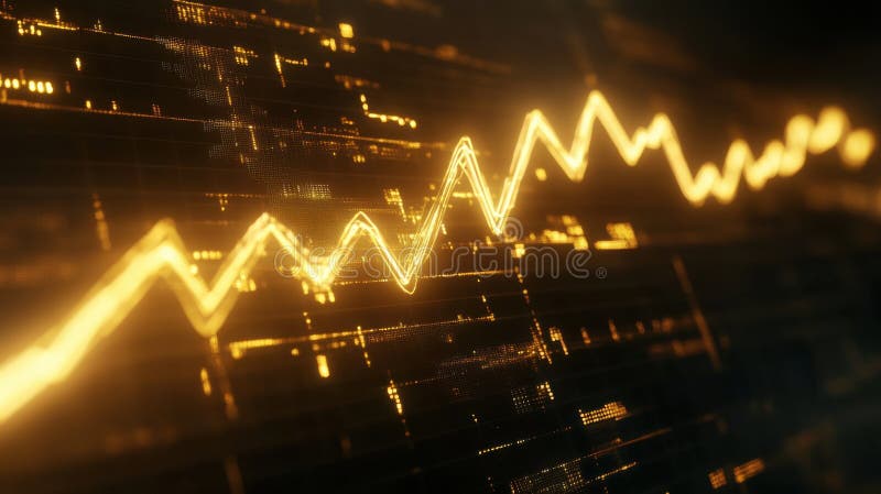 Visualisierung von Golden Data Trendline. AI generiert lizenzfreie abbildung