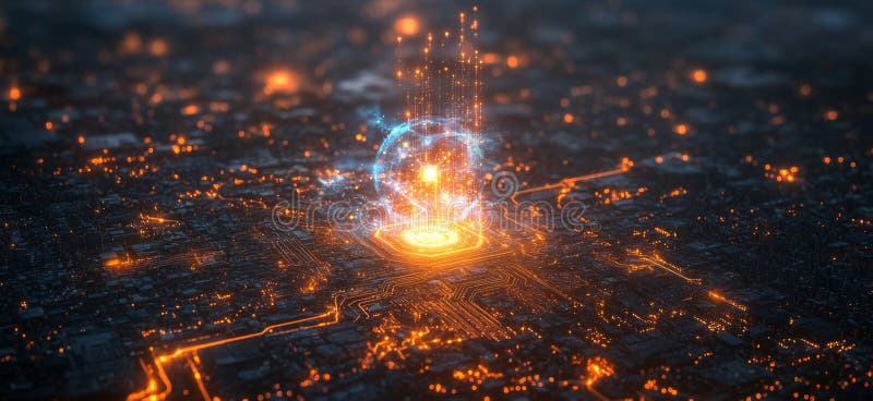 Visualization of advanced quantum computing concepts, illustrating superposition and entanglement stock photography
