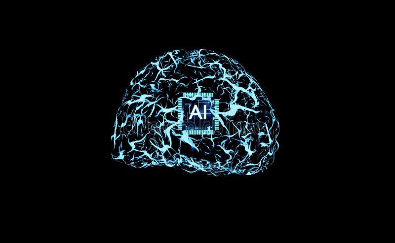 Neural network brain layers royalty free illustration