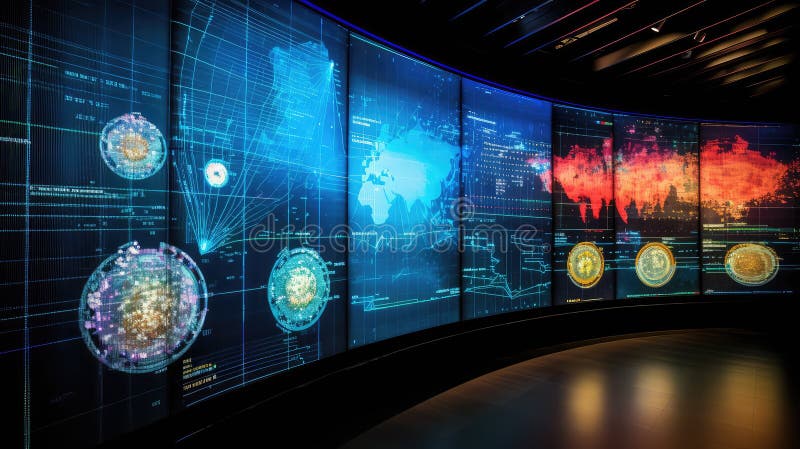 Visualization data wall stock illustration