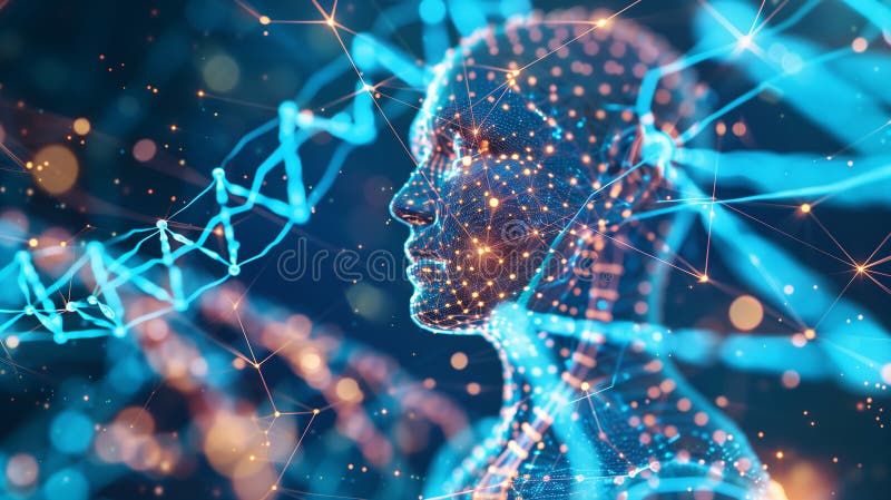 Visualization shows advanced genetic modifications and their effect on youthfulness royalty free stock photography