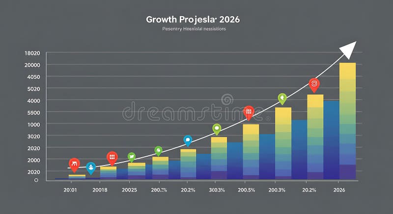 Visualization of successful business growth trends royalty free illustration