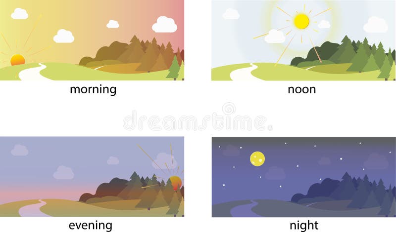 Morning Noon Night Stock Illustrations 268 Morning Noon Night Stock Illustrations Vectors Clipart Dreamstime