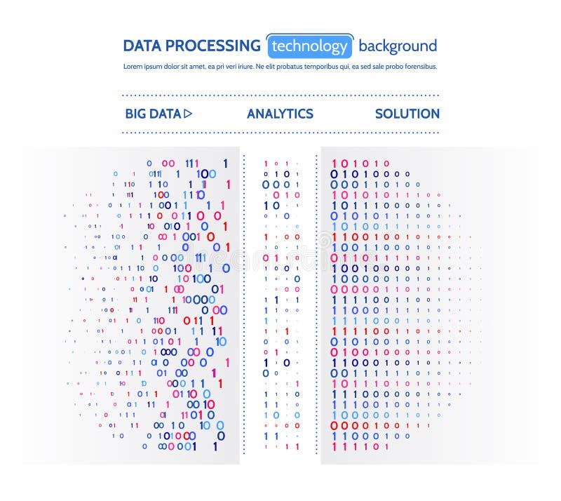 Big data visualization. Information analytics concept. Abstract stream information. Filtering machine algorithms. Sorting binary code. Vector technology background. Big data visualization. Information analytics concept. Abstract stream information. Filtering machine algorithms. Sorting binary code. Vector technology background.