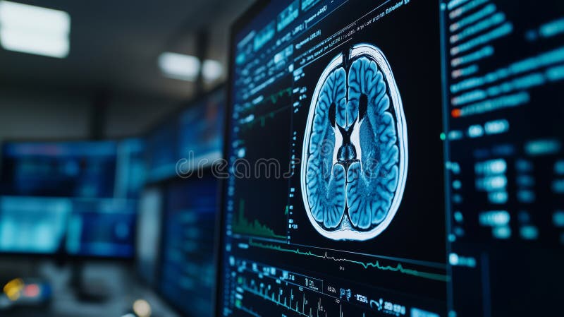 Visualizing brain scans through advanced medical data analysis techniques royalty free stock photography