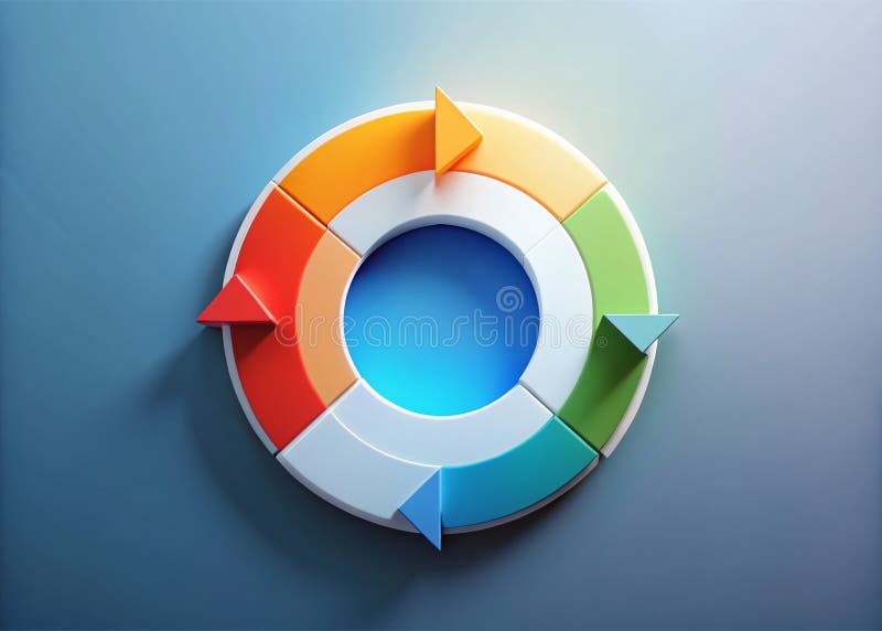 Visualizing Business Processes A Comprehensive Circular Flowchart for Streamlining Workflow Project Management and vector illustration
