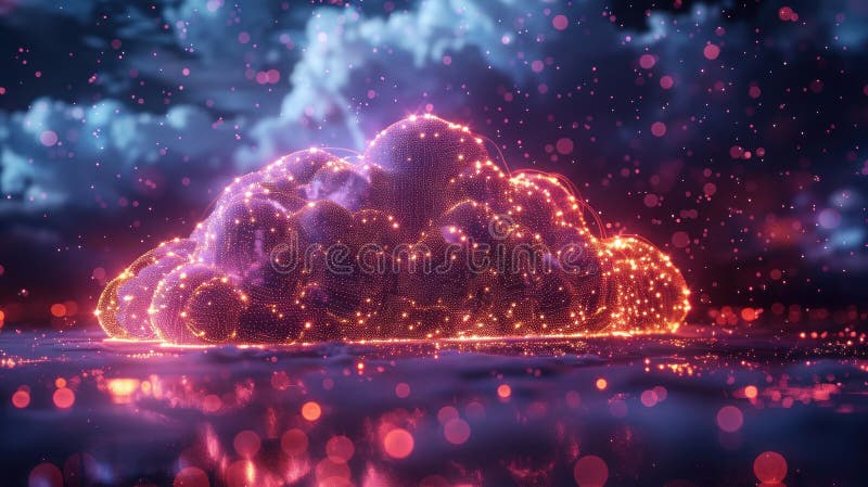 Visualizing Cloud Computing: A Comprehensive Illustration stock illustration