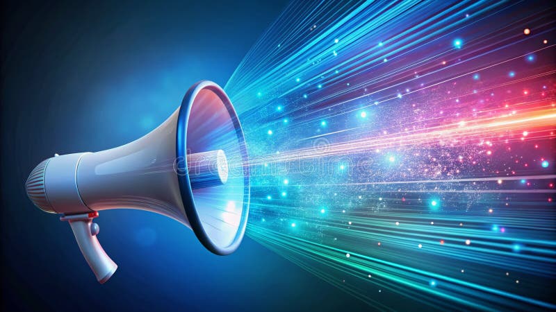 Visualizing Digital Data Transmission From Binary Code to Public Address System Sound stock illustration