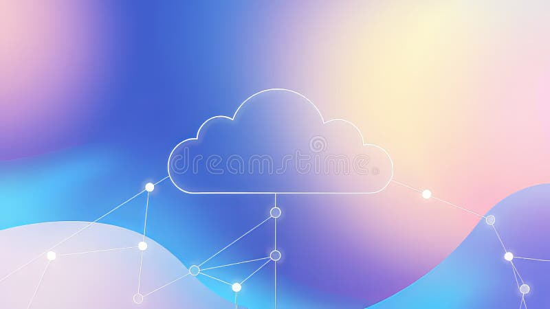 Visualizing the Dynamic Interconnectedness of a Modern Cloud Computing Network Design An Abstract Geometric stock illustration