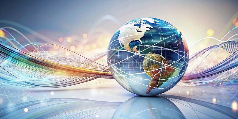 Visualizing Global Data Flow A Minimalist Tech Sphere Network Visualization for Understanding Interconnected Systems stock illustration