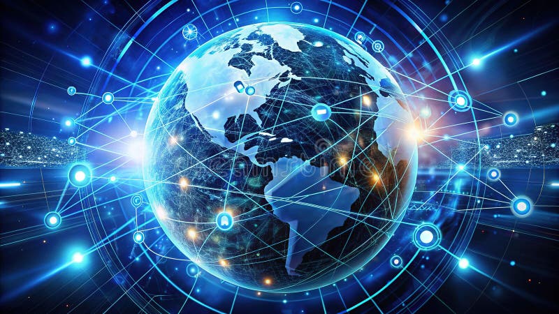 Visualizing the Global Network A Comprehensive Overview of Worldwide Digital Connections and Data Flow royalty free illustration