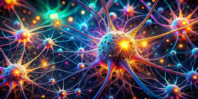 Visualizing the Intricate Architecture of Artificial Neural Networks A Glowing Representation of Connections and royalty free illustration